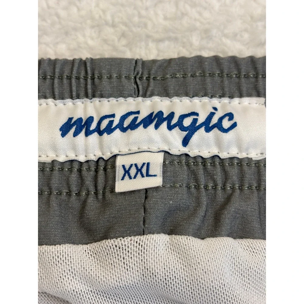 Maamgic Mens Swim Trunks‎ XXL Colorblock Grey Blue Board Shorts Mesh Lining 7in
